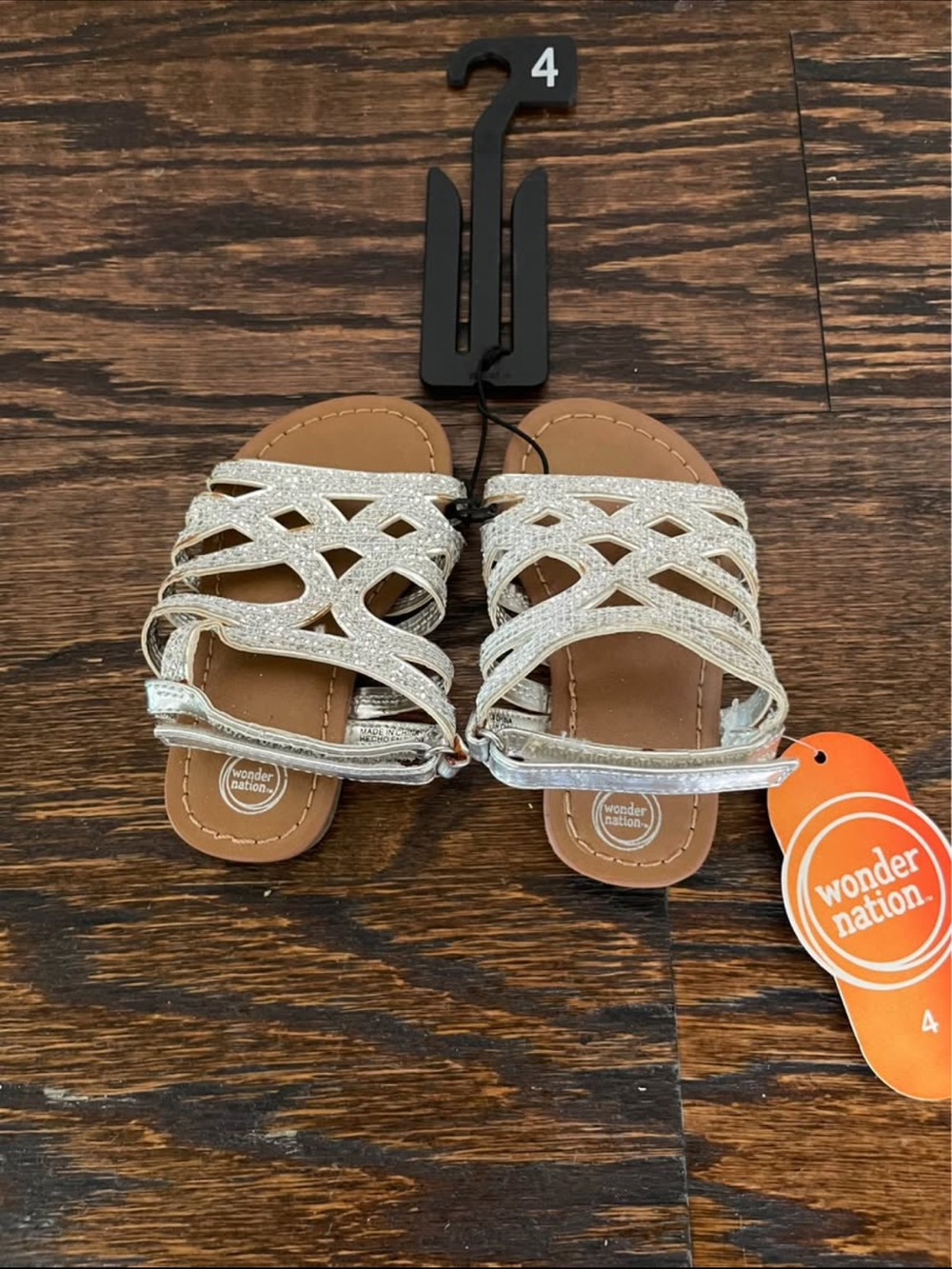 Silver Glitter Strappy Girls' Sandals
